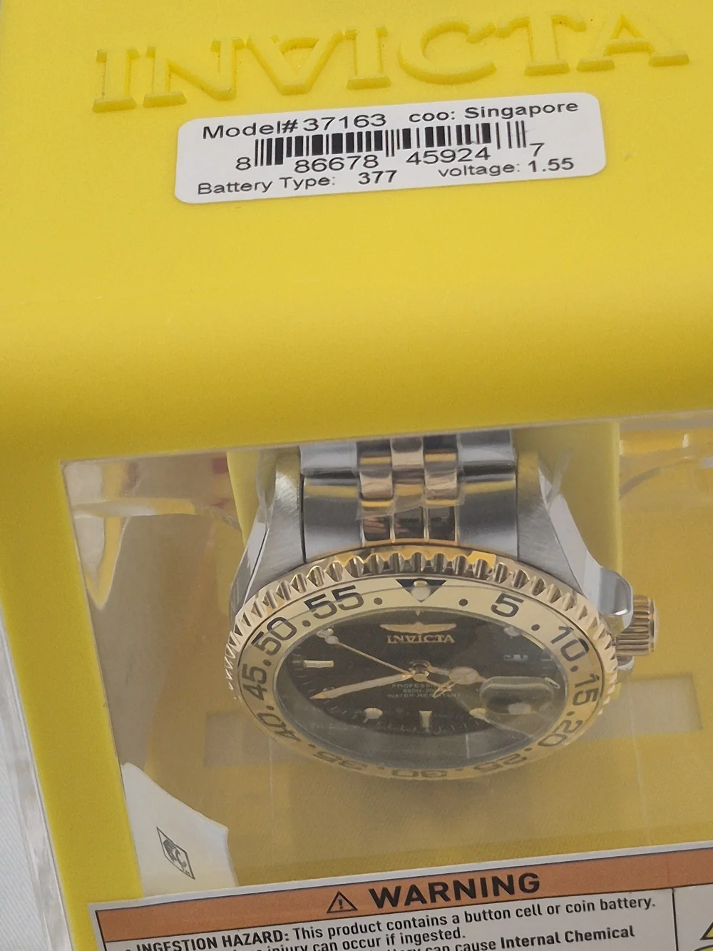 Woman Invicta Two-Tone Gold & Silver Professional Dive Watch - Black Dial